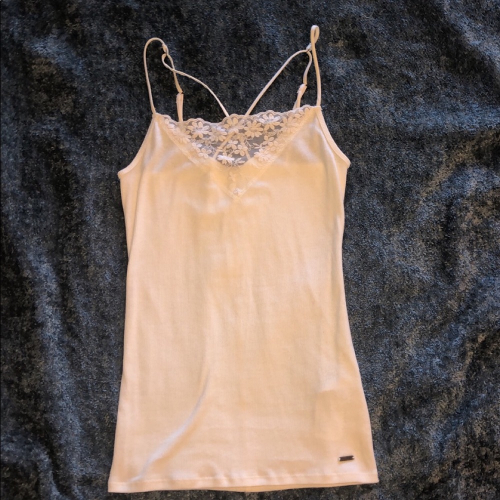White Lacy Hollister Tank Top